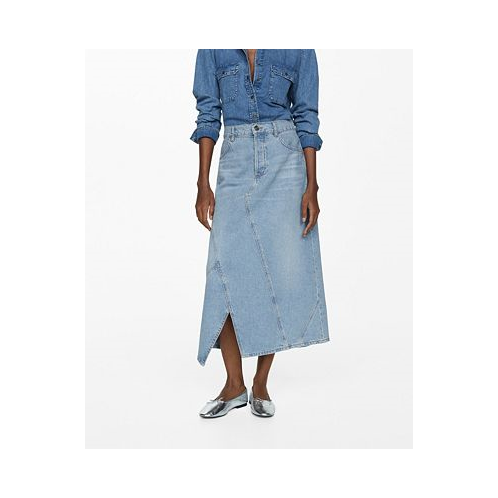 MANGO Womens Vent Midi Skirt