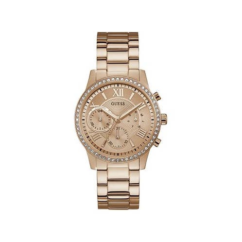 GUESS Womens Multi-function Rose Gold Tone Stainless Steel Watch 40 mm