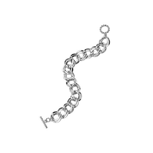 2028 Silver-tone Curb Link Chain Toggle Bracelet
