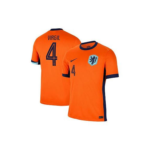 Nike Mens Virgil van Dijk Orange Netherlands National Team 2024 Home Replica Jersey