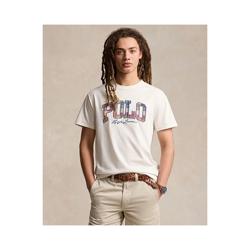 Polo Ralph Lauren Mens Classic-Fit Plaid-Logo Jersey T-Shirt