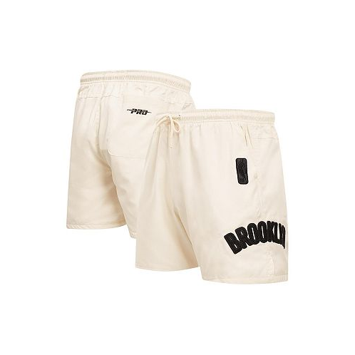Pro Standard Mens Cream Brooklyn Nets Triple Tonal Woven Shorts