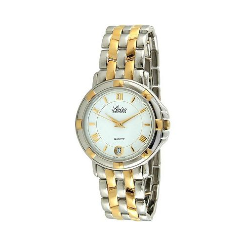 Swiss Edition Mens Luxury Two-Tone Bracelet Watch- Date Function