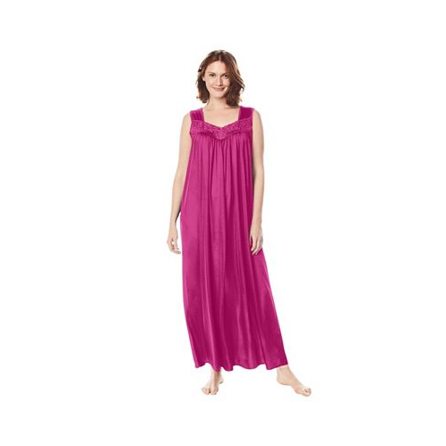 Only Necessities Plus Size Long Tricot Knit Nightgown