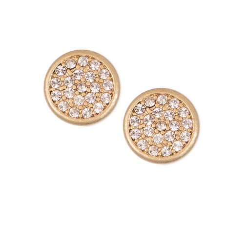 Lonna & lilly Mixed Metal Pave Disc Stud Earrings