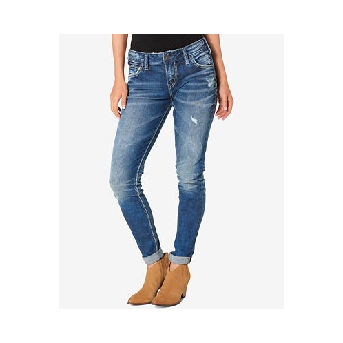 Silver Jeans Co. Mid Rise Distressed Girlfriend Jeans