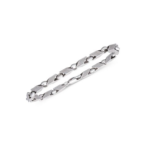 Macys Mens Polished Link Bracelet in Sterling Silver