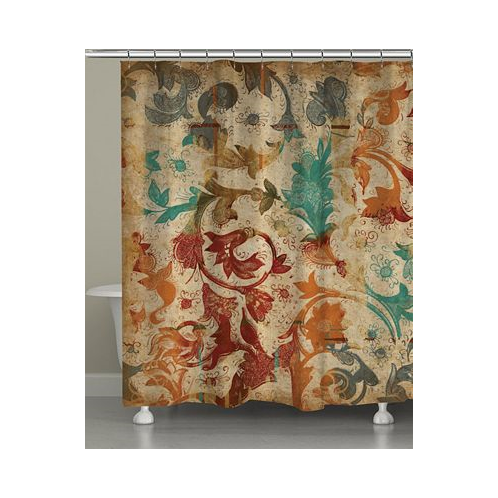 Laural Home Floral Scroll Shower Curtain