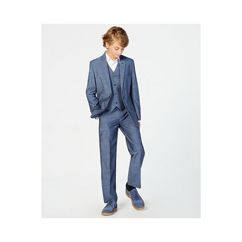 Calvin Klein Big Boys Slim-Fit Plain Weave Machine Washable Suit Pants