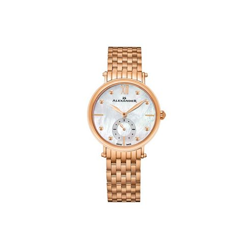 Stuhrling Alexander Watch A201B-03 Ladies Quartz Small-Second Watch with Rose Gold Tone Stainless Steel Case on Rose Gold Tone Stainless Steel Bracelet