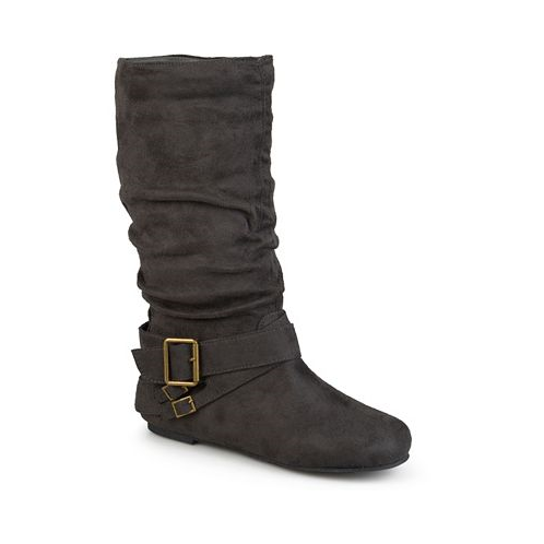Journee Collection Womens Wide Calf Shelley Buckles Boots