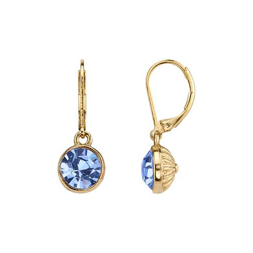 2028 14K Gold-Dipped Lt. Sapphire Blue Faceted Drop Earrings