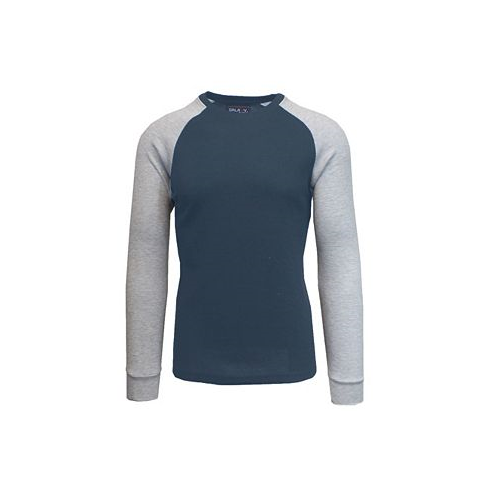 Galaxy By Harvic Mens Long Sleeve Thermal Shirt with Contrast Raglan Trim on Sleeves