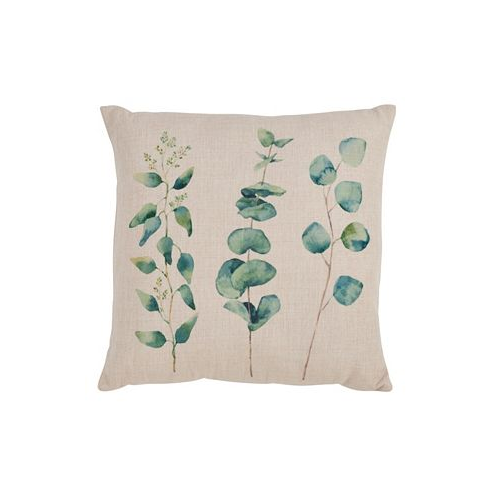Saro Lifestyle Eucalyptus Printed Decorative Pillow 18 x 18