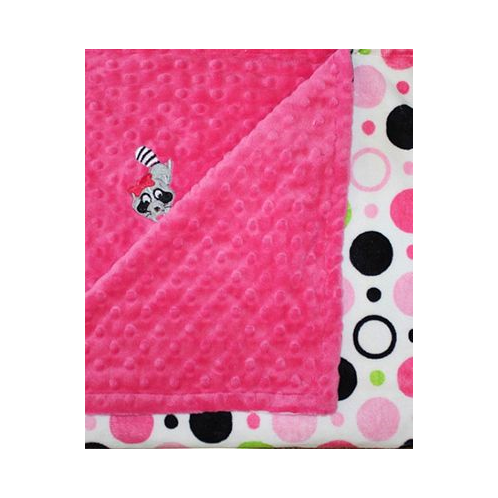 Lil Cub Hub Minky Baby Girl Blanket With Embroidered Raccoon