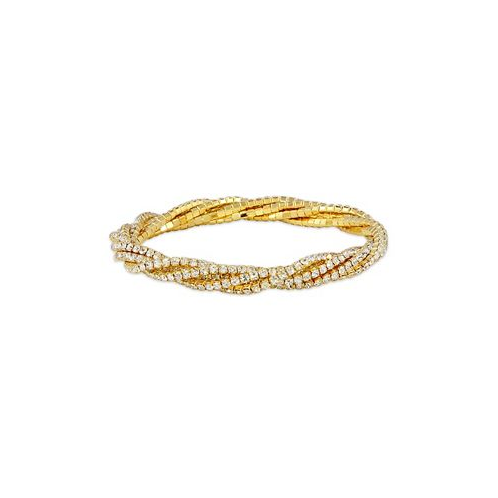 Macys Gold Tone 5 Row Crystal Stretchy Bracelet