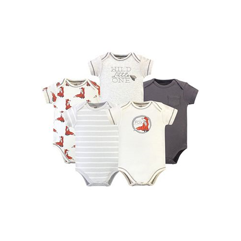 Touched by Nature Baby Boys Baby Organic Cotton Bodysuits 5pk Boho Fox