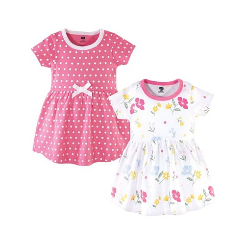 Hudson Baby Baby Girls Cotton Short-Sleeve Dresses 2pk Spring Mix