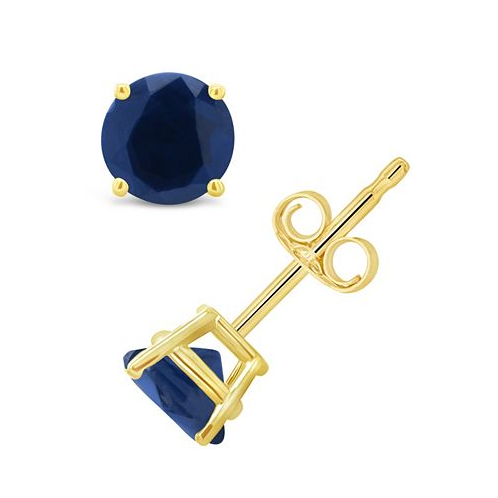 Macys Sapphire (1-1/5 ct. t.w.) Stud Earrings in 14K White Gold. Also Available in 14K Yellow Gold