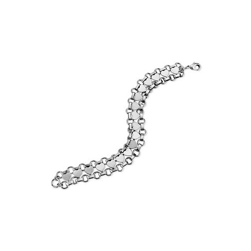 2028 Silver Tone Heart Link Bracelet