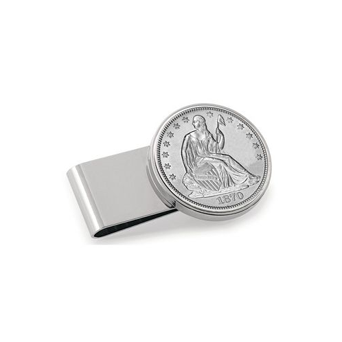 American Coin Treasures Mens Silver Seated Liberty Half Dollar Stainless Steel Coin Money Clip