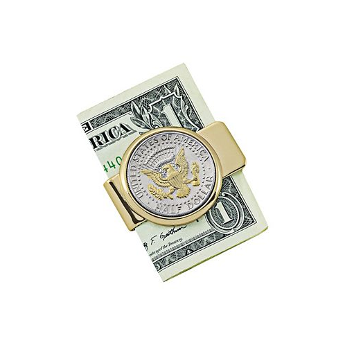 American Coin Treasures Mens Selectively Gold-Layered Presidential Seal JFK Half Dollar Coin Money Clip
