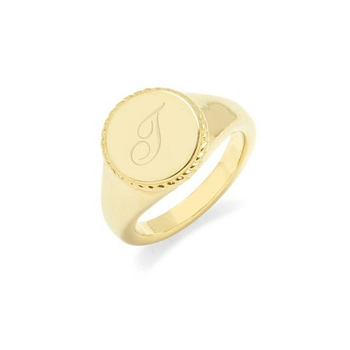 Brook & york Charlie Initial Signet Gold-Plated Ring