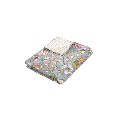 Levtex Angelica Spring Jacobean Floral Quilted Throw 50 x 60