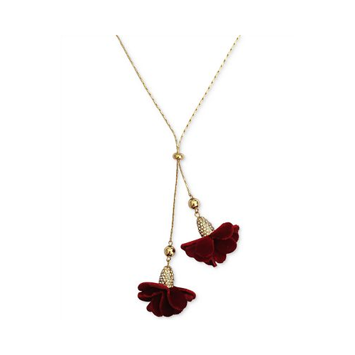 I.N.C. International Concepts Fabric Flower 37 Lariat Necklace