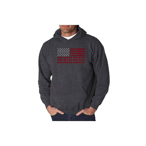 LA Pop Art Mens Word Art Hooded Sweatshirt - God Bless America