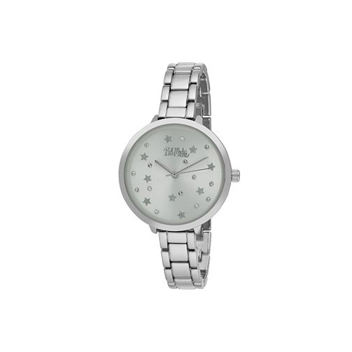 Bob Mackie Womens Silver-Tone Alloy Bracelet Link Watch 36mm