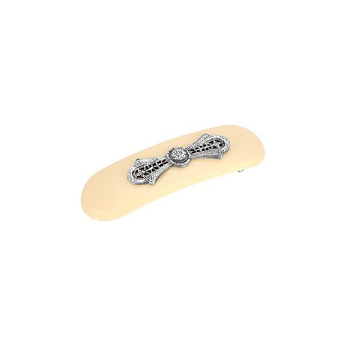 2028 Womens Silver-Tone Filigree with Crystal Accent Hair Clip
