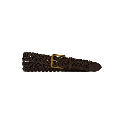 Polo Ralph Lauren Mens Braided Vachetta Leather Belt