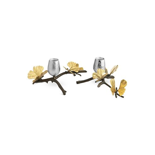 Michael Aram Butterfly Ginkgo Set of 2 Candle Holders