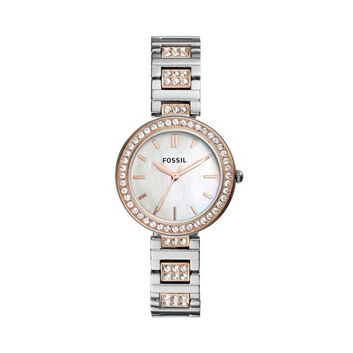 Fossil Womens Karli Three Hand Two Tone Stainless Steel Watch 34mm