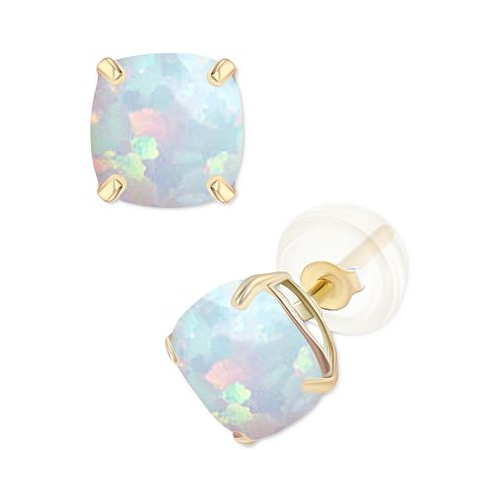 Macys Lab-Grown Opal Stud Earrings (3/4 ct. t.w.) in Sterling Silver