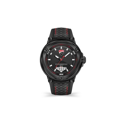 Ducati Corse Mens Partenza Black Silicone Strap Watch 49mm
