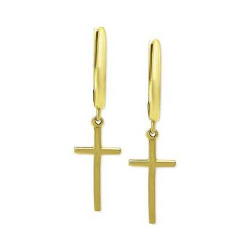 Giani Bernini Cross Drop Huggie Hoop Earrings