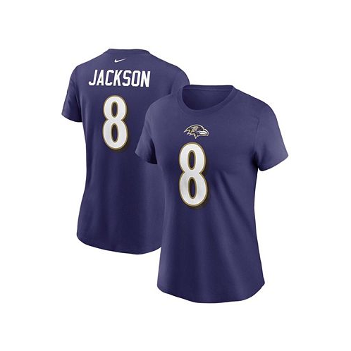 Nike Womens Lamar Jackson Purple Baltimore Ravens Name Number T-shirt