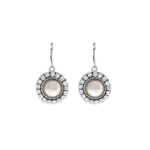 2028 Round Pearl Drop Earrings