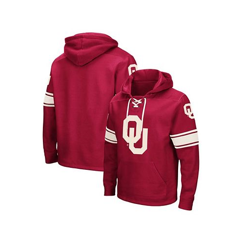Colosseum Mens Crimson Oklahoma Sooners 2.0 Lace-Up Pullover Hoodie