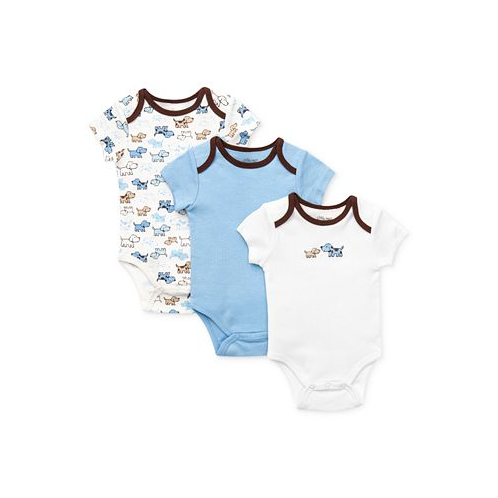 Little Me Baby Boys Cute Puppies Bodysuits Pack of 3