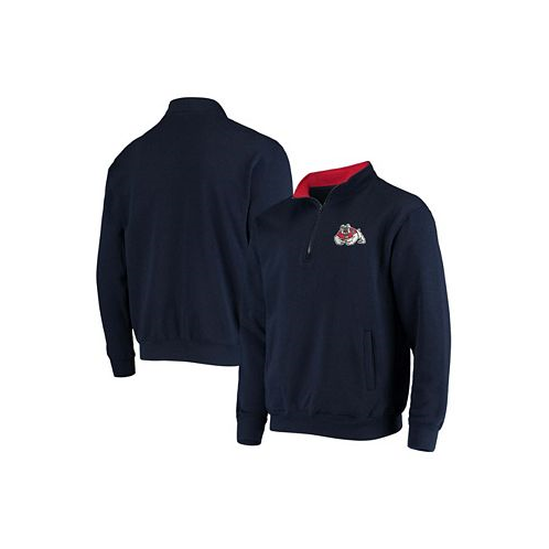 Colosseum Mens Navy Fresno State Bulldogs Tortugas Logo Quarter-Zip Jacket