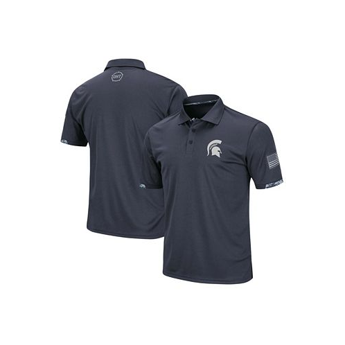 Colosseum Mens Charcoal Michigan State Spartans OHT Military-Inspired Appreciation Digital Camo Polo Shirt