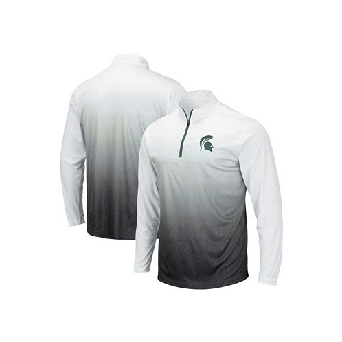 Colosseum Mens Gray Michigan State Spartans Magic Team Logo Quarter-Zip Jacket