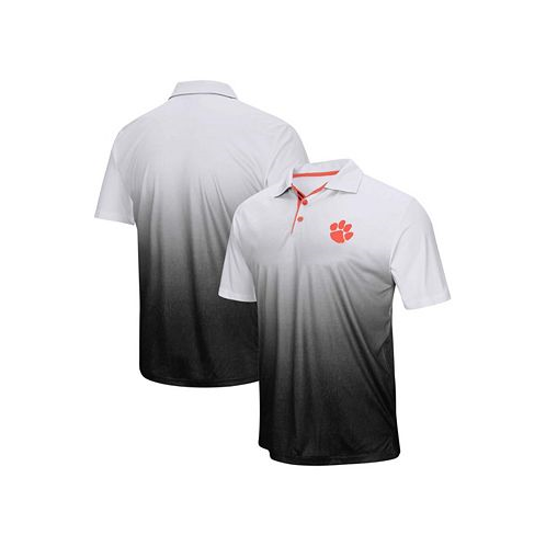 Colosseum Mens Gray Clemson Tigers Magic Team Logo Polo Shirt
