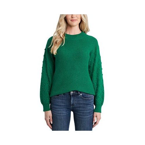 CeCe Womens Crewneck Bobble Detail Long Sleeve Sweater
