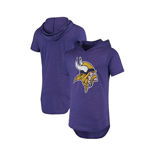Majestic Mens Purple Minnesota Vikings Primary Logo Tri-Blend Hoodie T-shirt