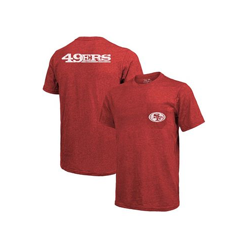 Majestic San Francisco 49Ers Tri-Blend Pocket T-shirt - Scarlet