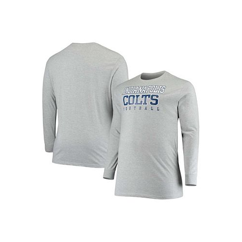 Fanatics Mens Big and Tall Heathered Gray Indianapolis Colts Practice Long Sleeve T-shirt